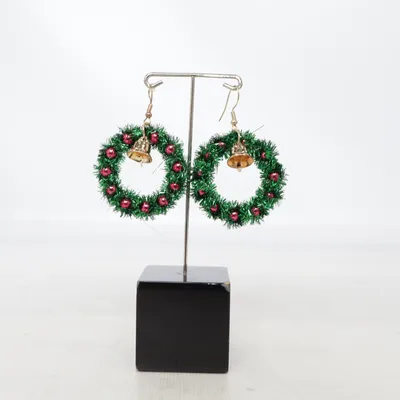 Boucles d'oreilles (Vert, Rose) Métal inconnu