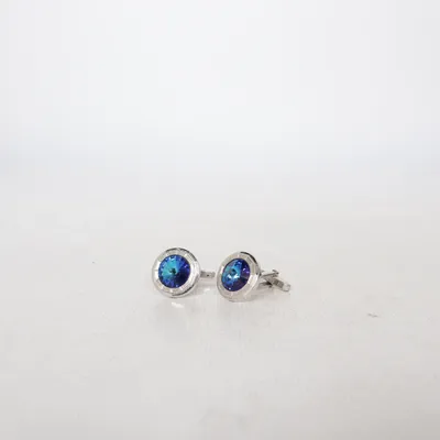 Boutons de manchette (Argent, Bleu) Métal inconnu