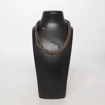 Necklace (Silver, Black) from Hansa Unknown metal