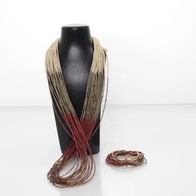 Sieradenset (Rood, Beige, Bruin) van Pearls for Girls Onbekend materiaal