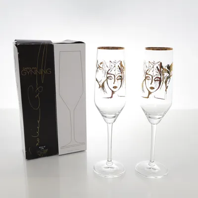 Champagneglas (Transparant, Goud, Zwart) van Rask & co