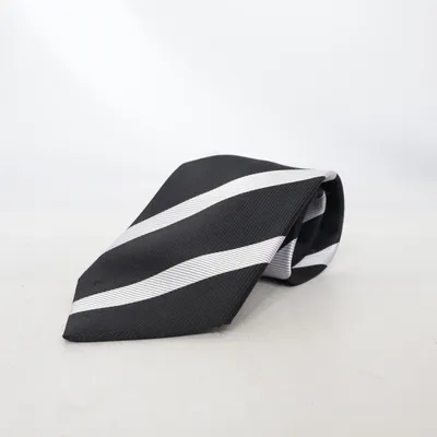 Tie (Black, Silver) from Hemley Silk