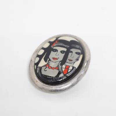 Broche (Zwart, Meerkleurig) Onbekend materiaal