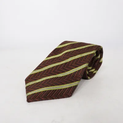 Cravate (Marron, Vert) de Profuomo Soie