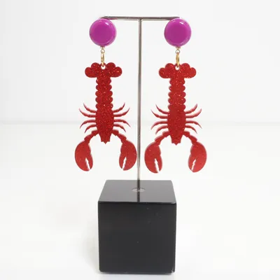 Earrings (Red) from Handmade Unknown metal