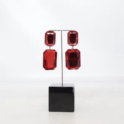Earrings (Red) Unknown metal