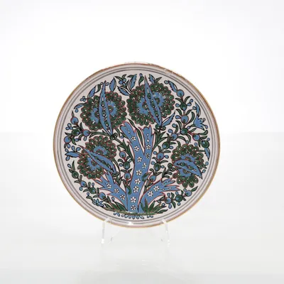 Plate (White, Blue, Green) from Manousakis Keramik