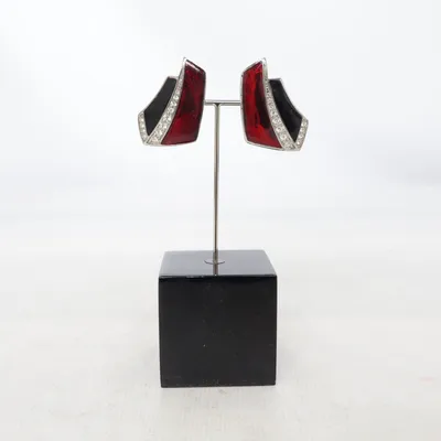 Earrings (Black, Red, Silver) from Monet Unknown metal