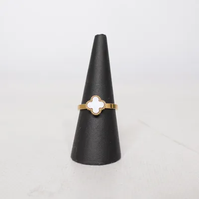 Bague (Or, Blanc) Acier inoxydable, Plaqué or
