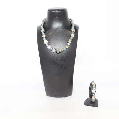 Parure de bijoux (Bleu, Multicolore, Blanc, Beige, Turquoise) Verre