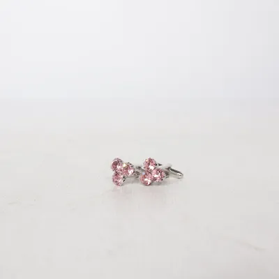 Cufflinks (Pink, Silver) Unknown metal, Glass