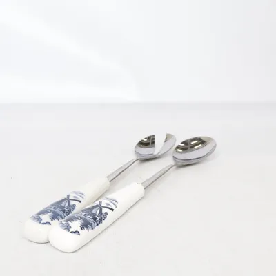 Salladsbestick (Vit, Blå, Silverfärgad) från Blue Delfts