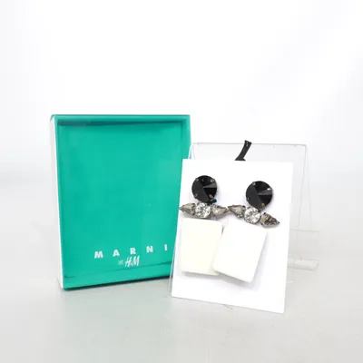 Clip-Ohrringe (Weiß, Schwarz) von Marni at H&M Unbekanntes Metall