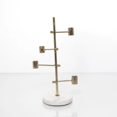 Kandelaber (Guldfärgad, Vit)