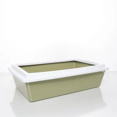 Kattlåda (TRAY 2 grau + grün, mit Rand) från Kerbl