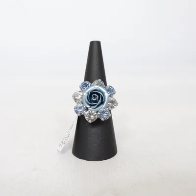 Ring (Blue, Silver) Unknown metal