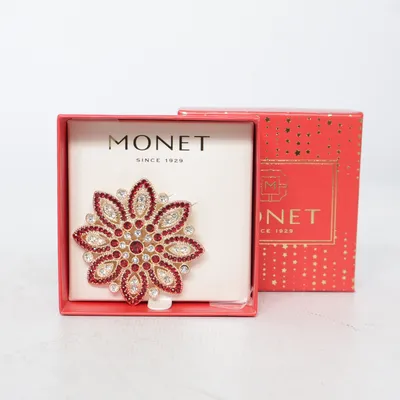 Brooch (Gold, Red, Multicolored) from Monet Unknown metal