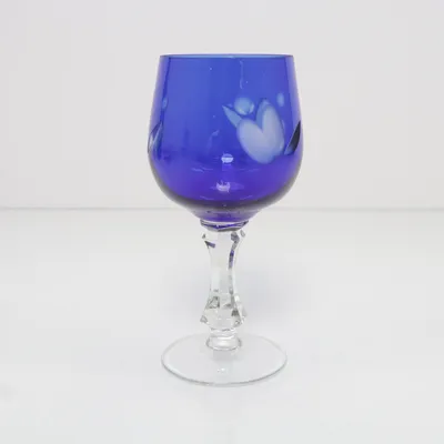 Wijnglas (Blauw, Transparant)