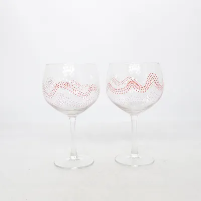 Wijnglas (Transparant, Rood)