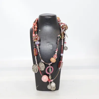 Halsband (Rosa, Silverfärgad, Flerfärgad) från Selma Sari Design Okänd metall