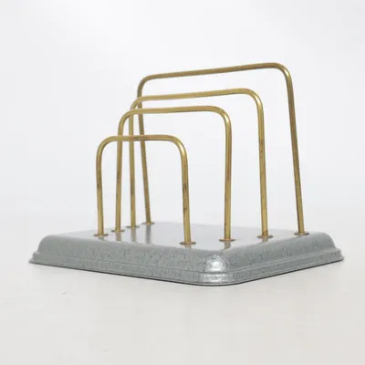 Letter tray (brevställ brevhållare metall vintage 40/50-tal) from Antik