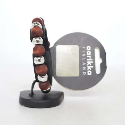 Bracelet (Marron, Argent) de Aarikka Acier inoxydable, Bois