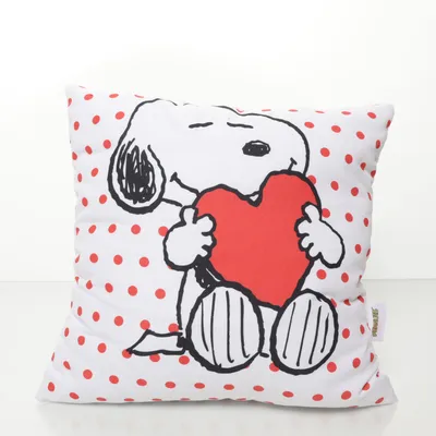 Prydnadskudde (Vit, Röd, Svart) från Peanuts