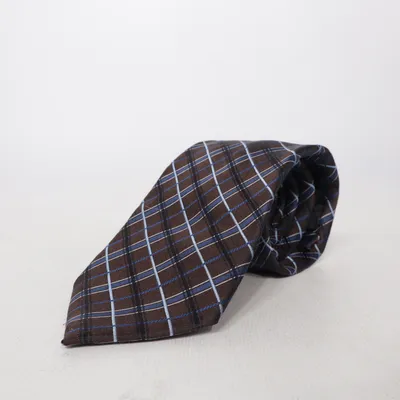 Cravate (Marron, Bleu, Blanc) de Michaelis Soie