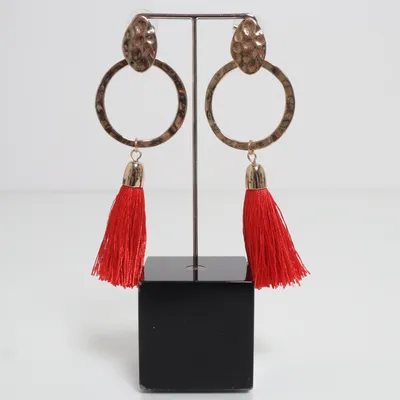 Earrings (Gold, Red) from Tosh Unknown metal