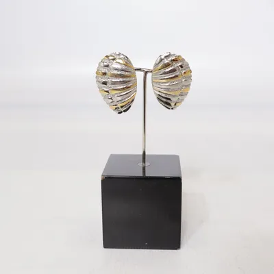 Clips-örhängen (Silverfärgad, Brun) Okänd metall