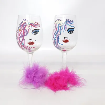 Vinglas (Transparent, Flerfärgad, Flerfärgad)