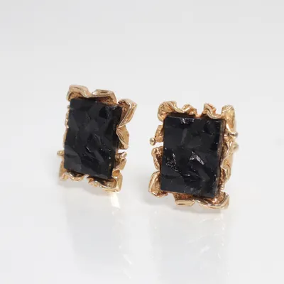 Cufflinks (Gold, Black) Unknown metal