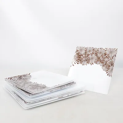 Ensemble de vaisselle (Blanc, Marron)