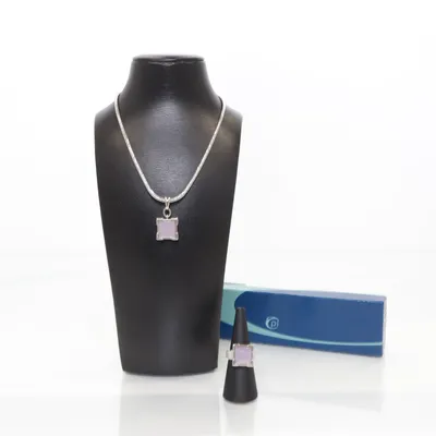 Smyckesset (Silverfärgad, Lila) Okänd metall