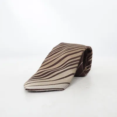 Cravate (Marron, Beige) de WE Soie