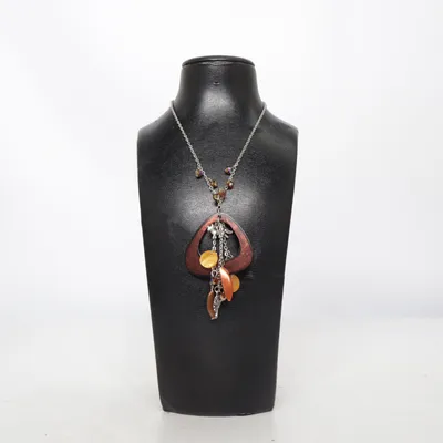 Halsband (Brun, Orange, Silverfärgad) Okänd metall