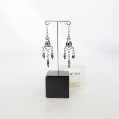 Earrings (Black, Silver) from Montini Unknown metal