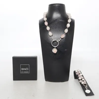 Schmuckset (Pink) von Snö of Sweden Unbekanntes Metall