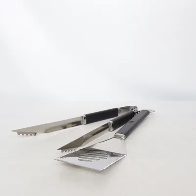 Barbeque bestek (Zwart, Zilver)