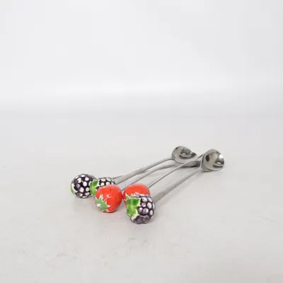 Teaspoon (Silver, Red, Black) Stainless steel