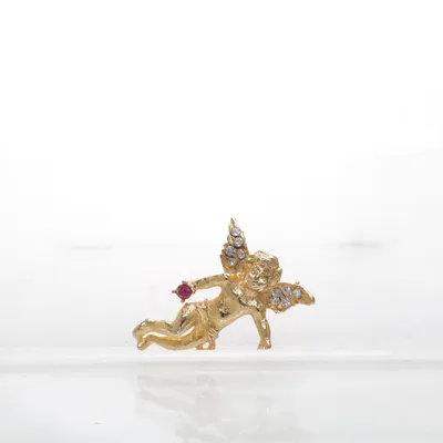 Broche (Goud, Rood, Zilver) Onbekend materiaal