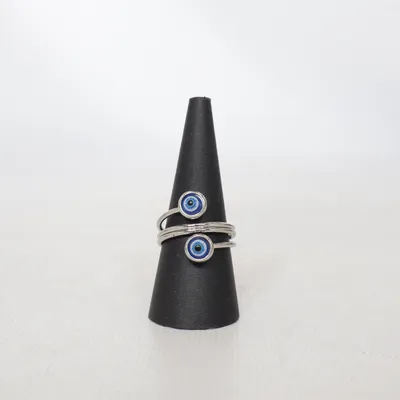 Bague (Argent, Bleu) Acier inoxydable