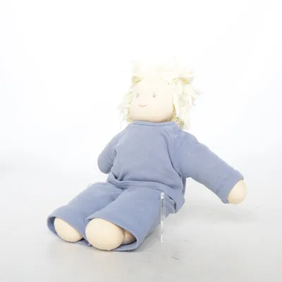 Dukke (Blå) fra Peppa Bomuld, Silke, Uld