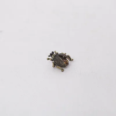 Brosch (Guldfärgad, Svart) Okänd metall