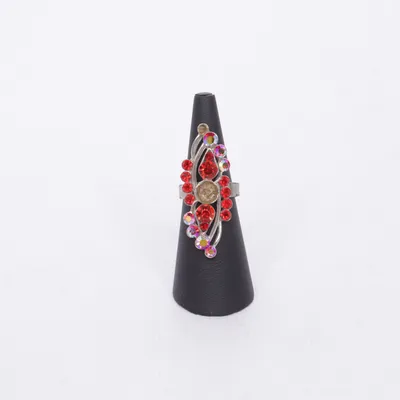 Ring (Sølv, Rød, Flerfarvet) Ukendt metal