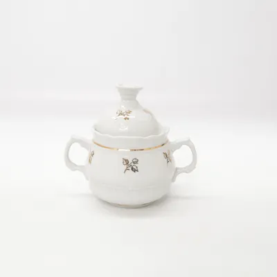Sukkerskål (Hvid, Guld) fra Porcelaine