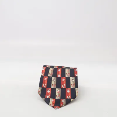 Krawatte (Schwarz, Rot, Beige) von Pura Seta