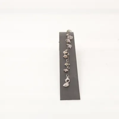 Anklet (Purple, Silver) Unknown metal, Plastic