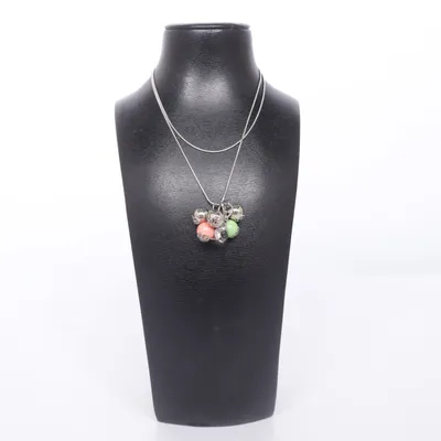 Necklace (Silver, Green, Pink) from Barito Design Copenhagen Unknown metal