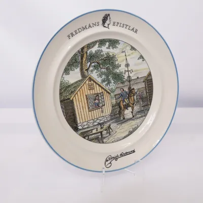 Väggtallrik (Vit, Blå, Flerfärgad) från Gustavsberg